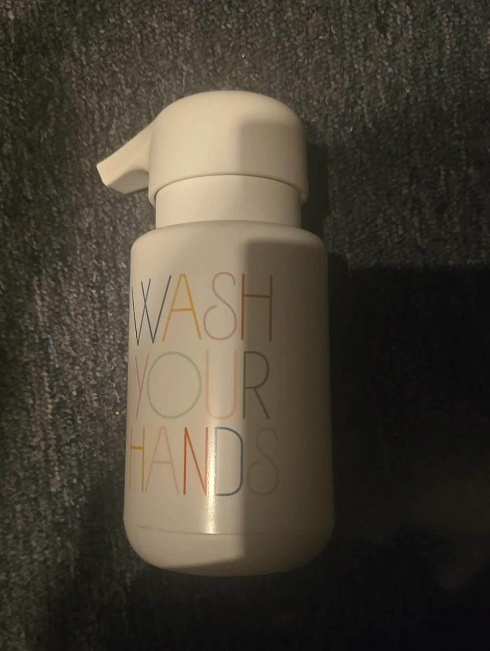 ❤️10/$20 Foaming Hand Soap Dispenser - White with Multicolor Text